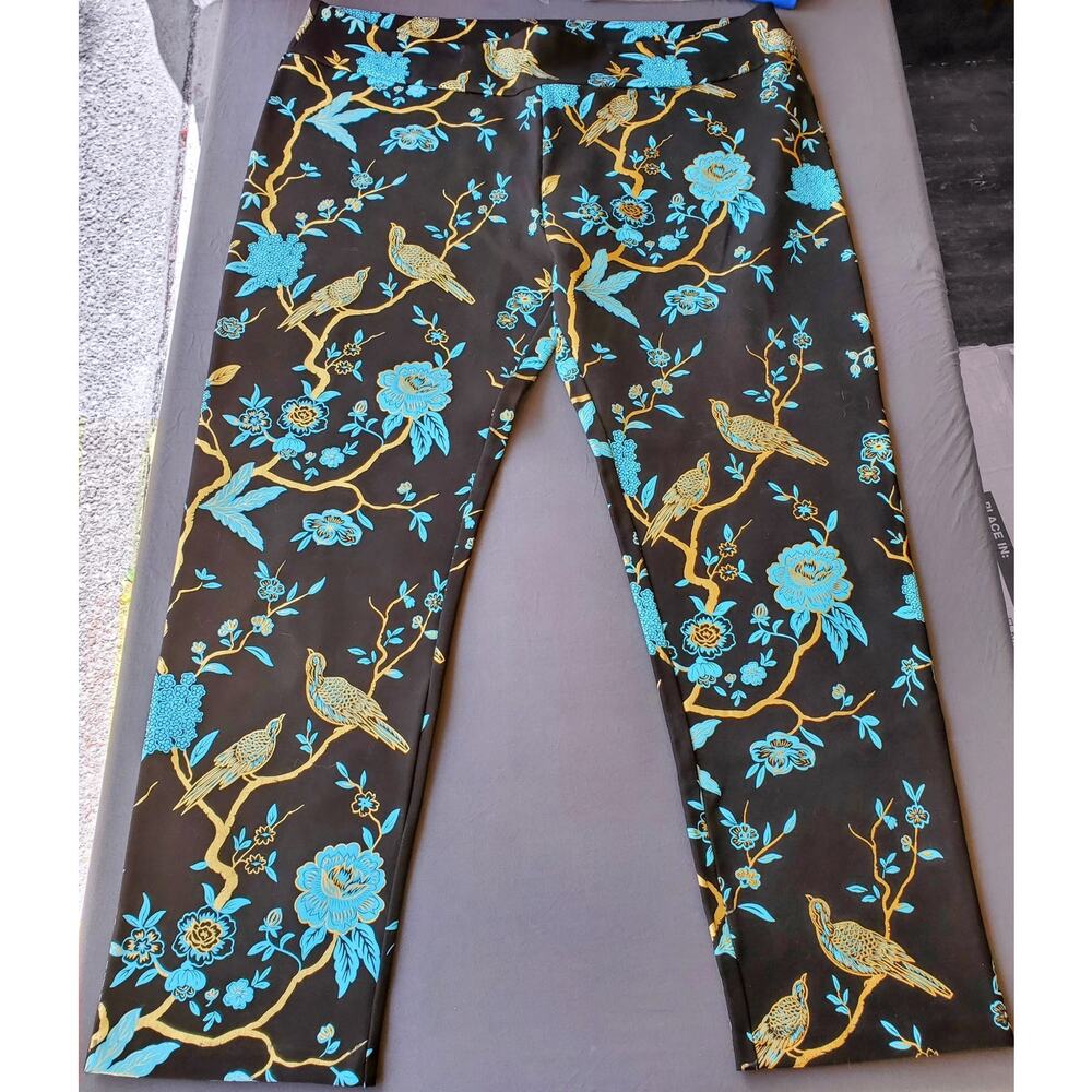 Retro NEW Soft Surroundings 2x pants. Black, blue & gold. FREE SHIPPING